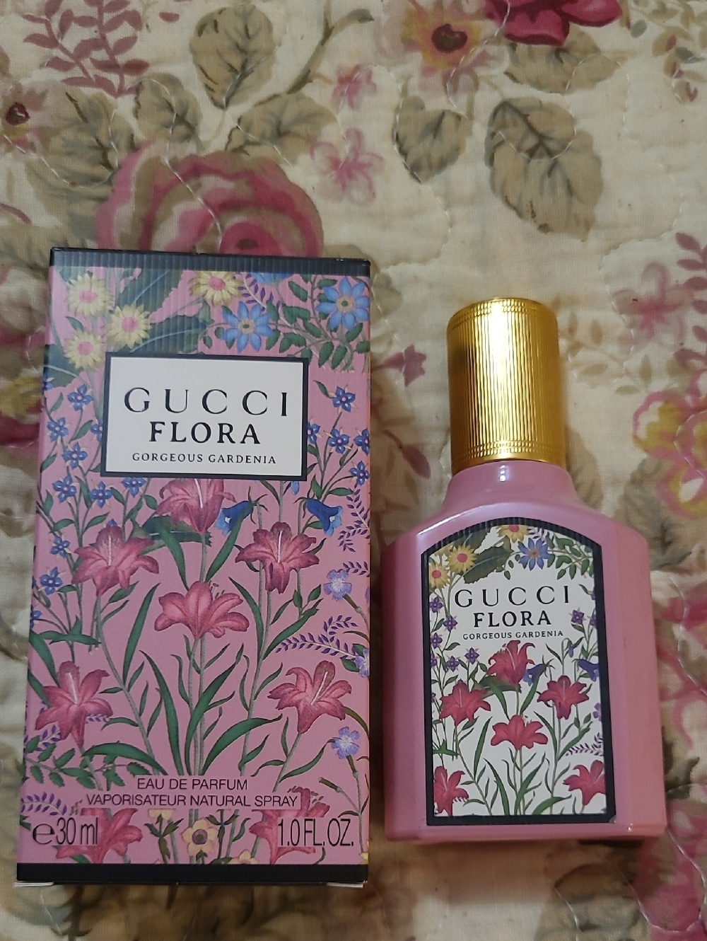 Gucci Pink and Gold Flora Gorgeous Gardenia Bottle 1.0lfoz W/box Authentic